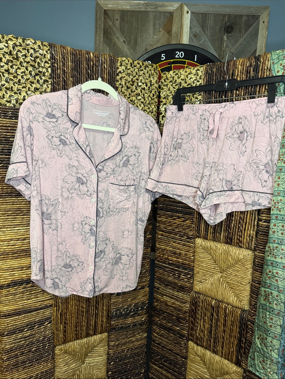 Women’s Pink Floral Short Pajama Set